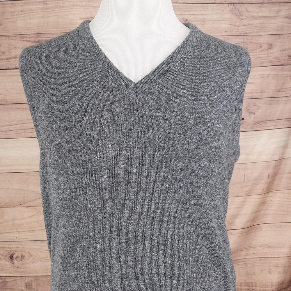 Vintage Jantzen Sweater Vest‎ Mens Large Gray V Neck Pullover Made In USA